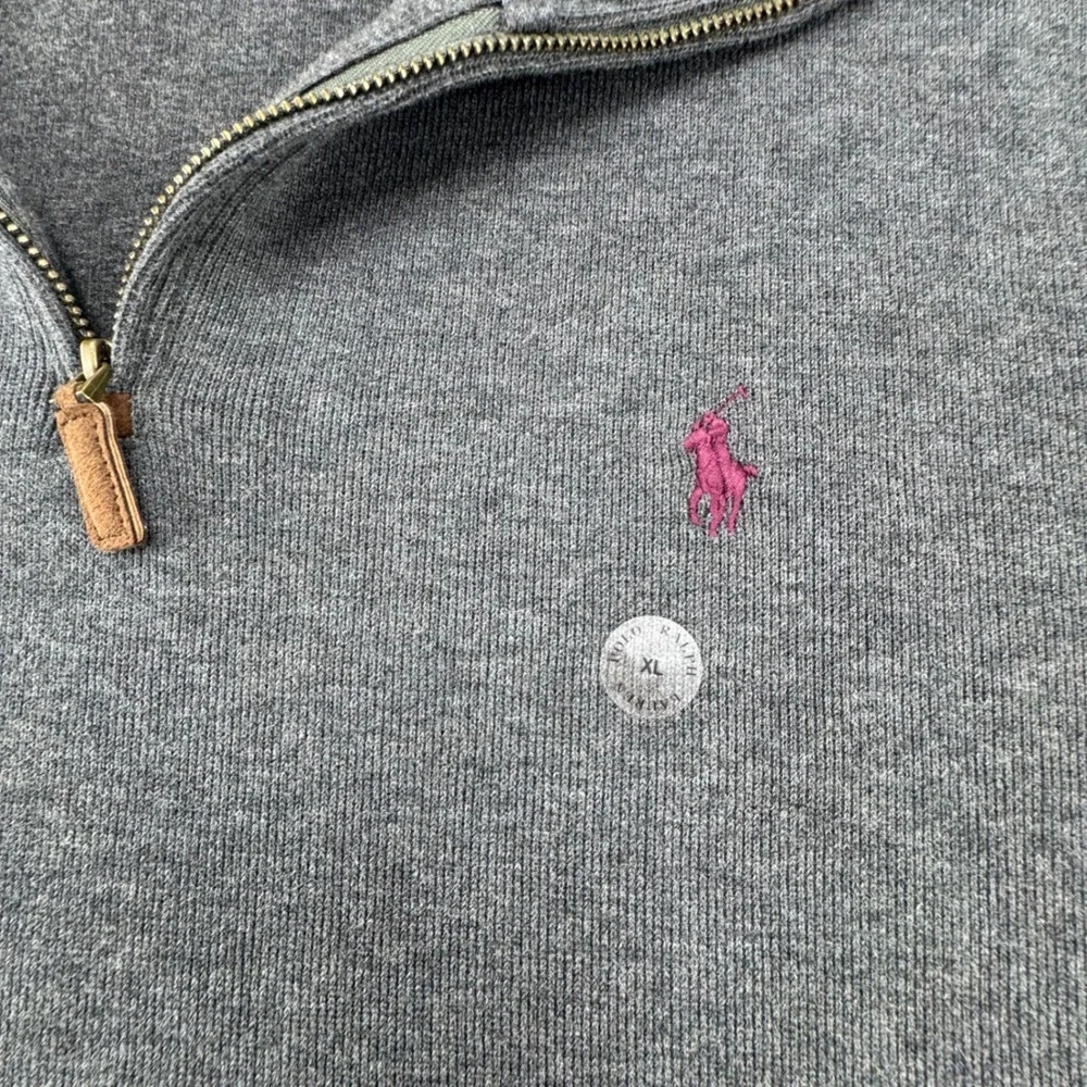 Polo Ralph Lauren Quarter‎ Zip Pullover Mens XL Grey Excellent Cotton Mock Neck